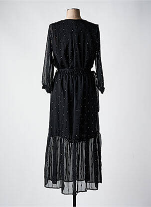Robe longue manches longues manches longues noir EMMA ELLA femme