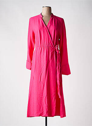 Robe longue manches longues manches longues rose B.YOUNG femme