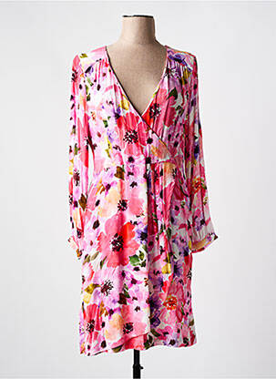 Robe courte coupe fluide manches longues rose LA PETITE ETOILE femme