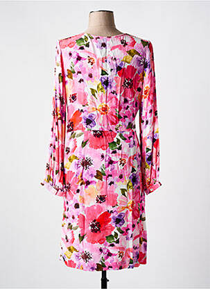 Robe courte coupe fluide manches longues rose LA PETITE ETOILE femme