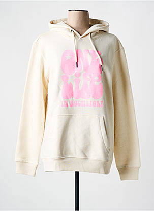Sweat-shirt à capuche col rond manches longues beige ANOUK ET NINON femme