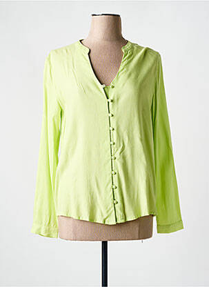 Chemisier tissage crêpe manches longues vert B.YOUNG femme