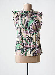 Blouse imprimé fantaisie manches courtes violet SUMMUM femme