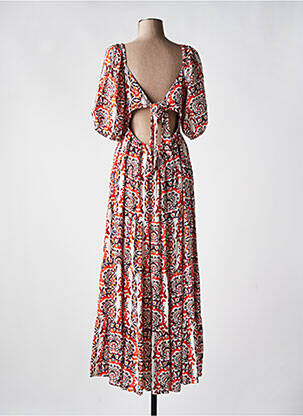 Robe longue manches courtes manches courtes orange SURKANA femme