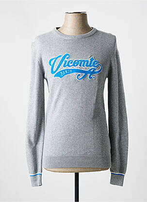 Pull tissage chiné manches longues gris VICOMTE ARTHUR femme