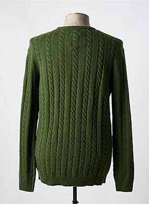 Pull maille torsadée manches longues vert VICOMTE ARTHUR homme