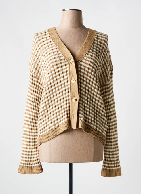Gilet manches longues stretch marron GANT femme