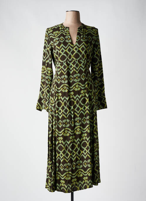 Robe mi-longue marron AN' GE pour femme