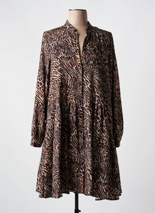 Robe mi-longue marron IMPERIAL pour femme