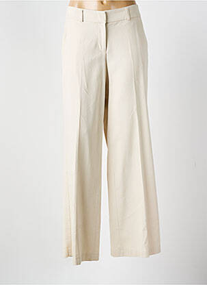 Pantalon large fermeture zippée sous rabat avec crochet taille normale beige SUMMUM femme