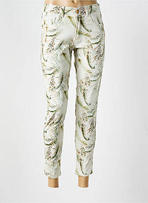 Pantalon 7/8 stretch taille normale vert PARA MI femme