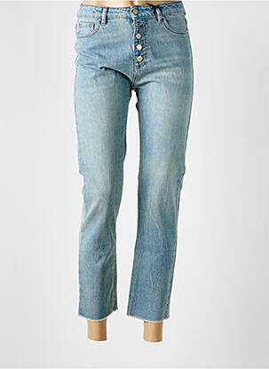 Jeans coupe droite taille haute taille haute bleu IKKS femme