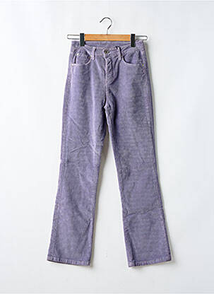 Pantalon droit stretch taille normale violet DENIM STUDIO femme