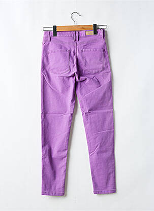 Pantalon slim tissage popeline taille normale violet DENIM STUDIO femme