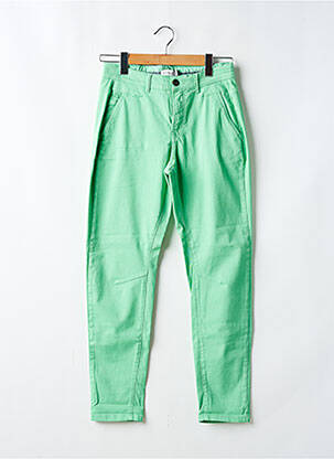Pantalon chino tissage popeline taille normale vert SUMMUM femme