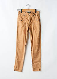Pantalon slim tissage popeline taille normale marron EVA KAYAN femme