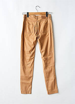 Pantalon slim tissage popeline taille normale marron EVA KAYAN femme