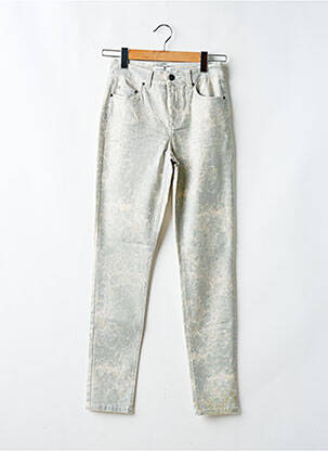 Pantalon slim tissage popeline taille normale blanc SUMMUM femme