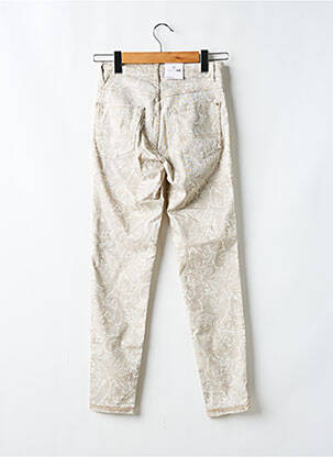 Pantalon slim tissage popeline taille normale beige PARA MI femme