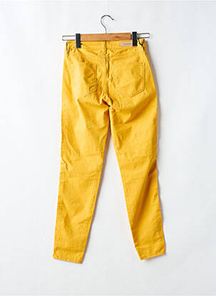 Pantalon slim tissage popeline taille normale jaune DENIM STUDIO femme