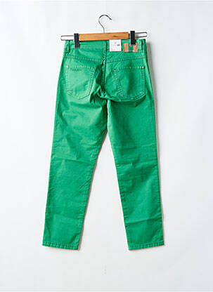 Pantalon slim tissage popeline taille normale vert PARA MI femme