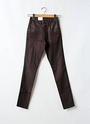 Jeans coupe slim marron PARA MI pour femme
