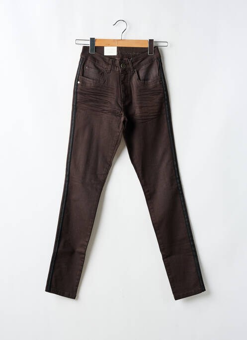 Jeans coupe slim marron PARA MI pour femme