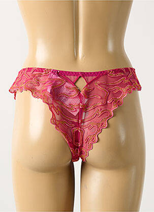 Tanga tissage satiné rose LOUISA BRACQ femme
