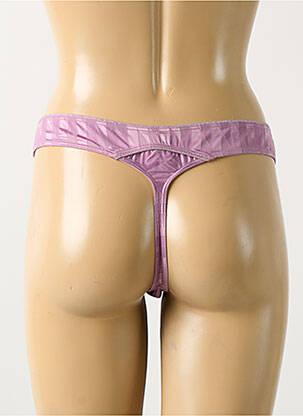Tanga effet matière satinée violet MARLIES DEKKERS femme