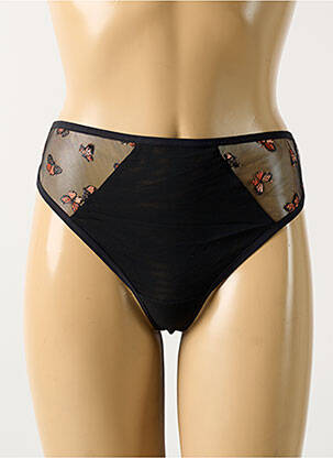 Tanga stretch noir ELOMI femme