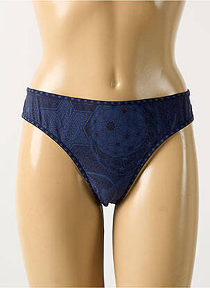 Tanga tissage satiné bleu MARLIES DEKKERS femme