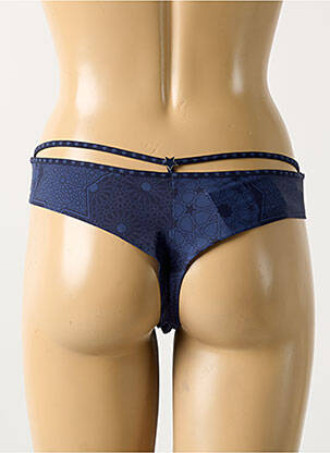 Tanga tissage satiné bleu MARLIES DEKKERS femme