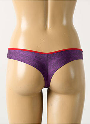 Tanga effet matière satinée violet MARLIES DEKKERS femme