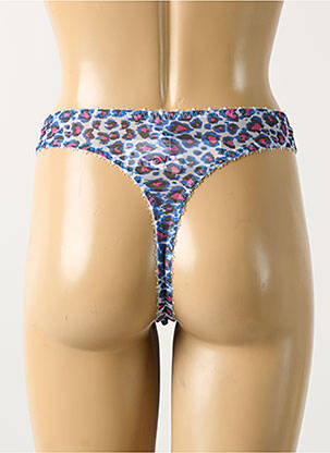 Tanga effet matière satinée bleu FREYA femme