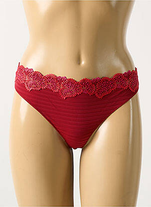 Tanga stretch rouge LOUISA BRACQ femme