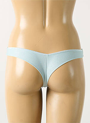 Tanga effet matière satinée bleu MARLIES DEKKERS femme