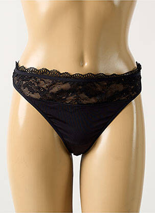 Tanga tissage satiné noir MARLIES DEKKERS femme