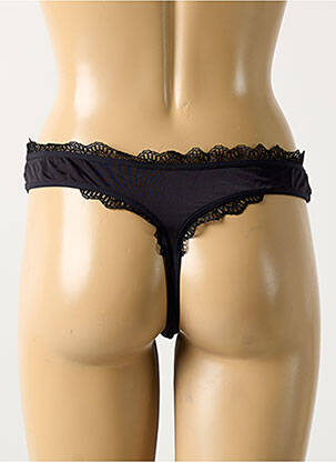 Tanga tissage satiné noir MARLIES DEKKERS femme