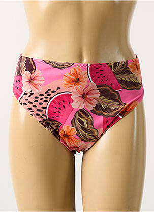 Bas de maillot de bain imprimé fleurs culotte rose ELOMI femme