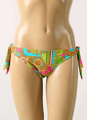 Bas de maillot de bain tissage satiné bikini vert JOLIDON femme