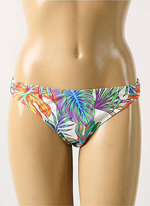 Bas de maillot de bain imprimé tie and dye culotte blanc JOLIDON femme