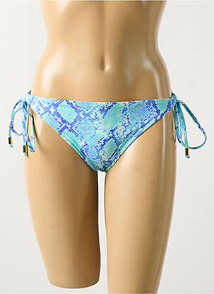 Bas de maillot de bain tissage satiné bikini bleu FREYA femme