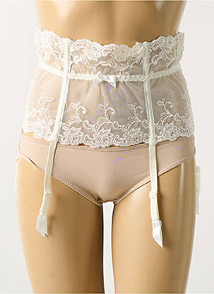 Guêpière/porte-jarretelle broderie beige AMBRA femme