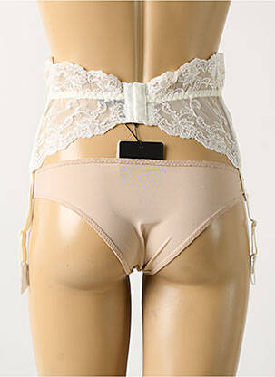 Guêpière/porte-jarretelle broderie beige AMBRA femme
