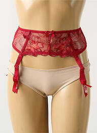 Guêpière/porte-jarretelle effet matière satinée rouge FANTASIE femme