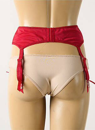 Guêpière/porte-jarretelle effet matière satinée rouge FANTASIE femme