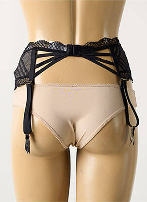 Guêpière/porte-jarretelle broderie noir FREYA femme