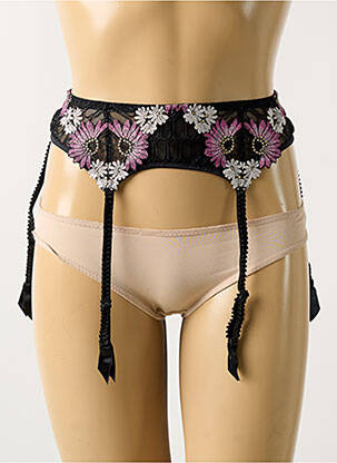 Guêpière/porte-jarretelle effet matière satinée noir LOUISA BRACQ femme