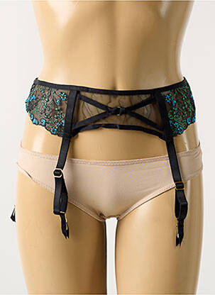 Guêpière/porte-jarretelle broderie noir FREYA femme