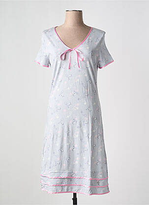 Chemise de nuit col v bleu RINGELLA femme